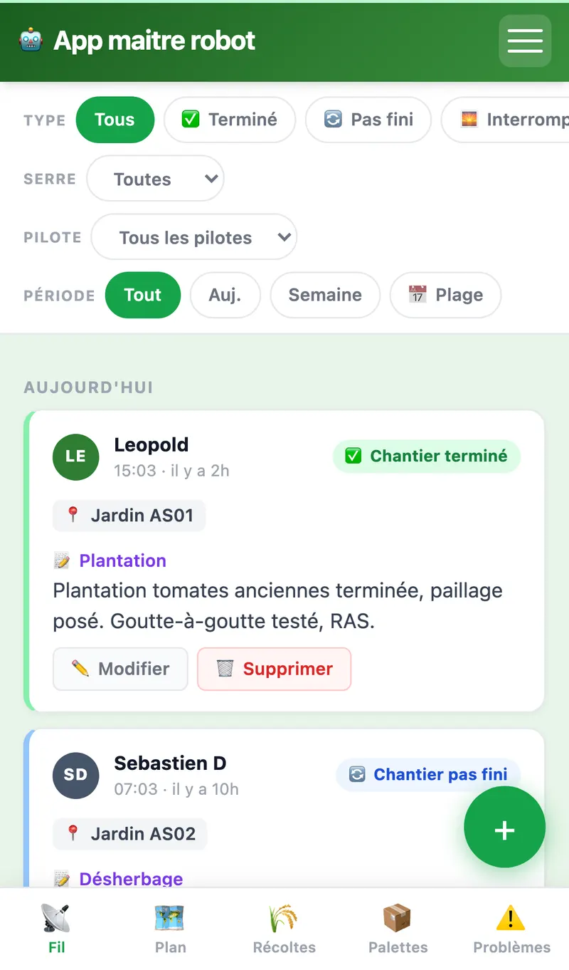 Maître Robot — Fil terrain