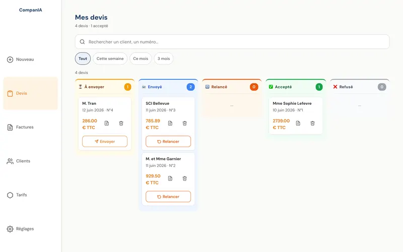 Devis IA Multimodal — Suivi devis