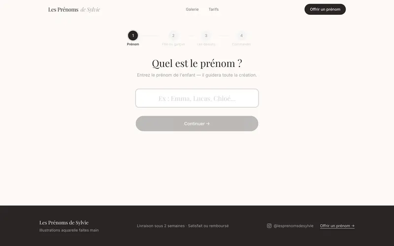 Les Prénoms de Sylvie — Configurateur